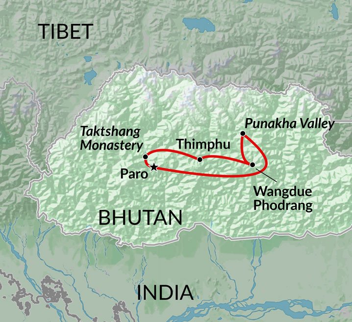 Bhutan Encounters Map Tr67 Maplarge 